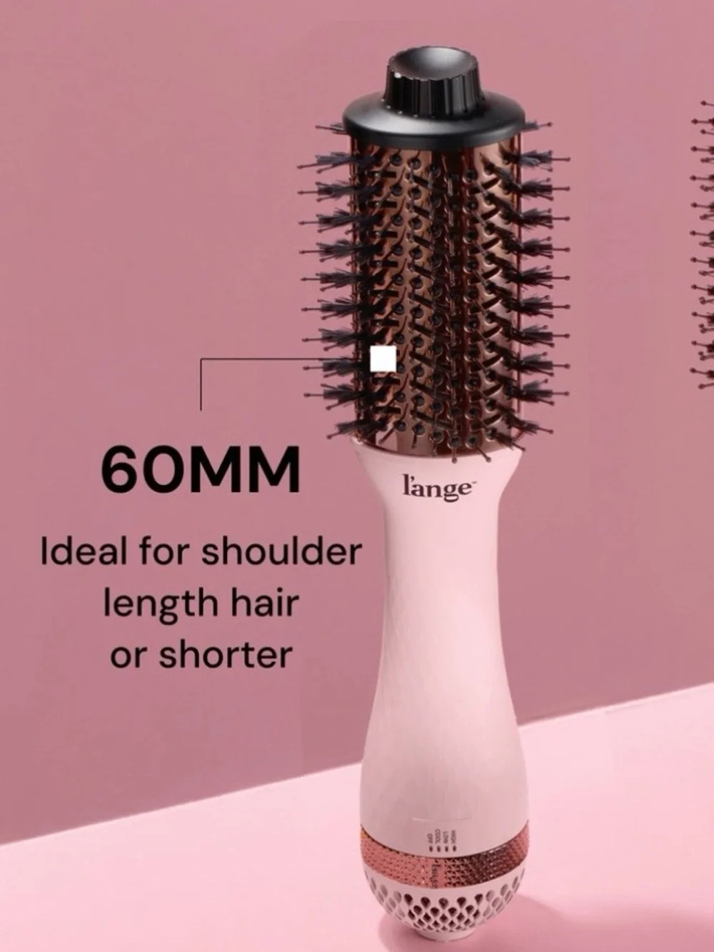 L'ange - Le Volume 2 in 1 Titanium Brush Dryer 60mm, Black